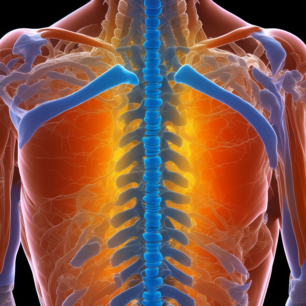 Thoracogenic scoliosis, thoracic region digital illustration