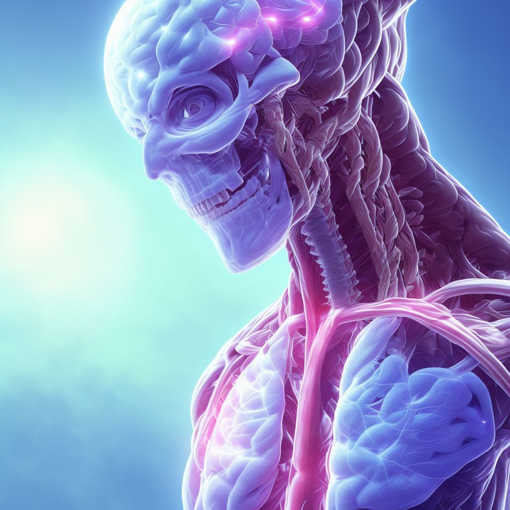 Neuromuscular scoliosis, occipito-atlanto-axial region digital illustration