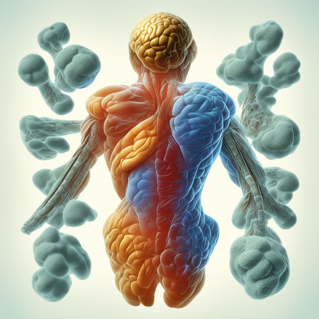 Neuromuscular scoliosis, cervical region digital illustration