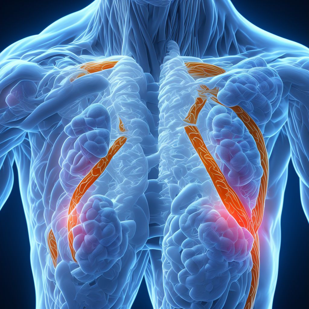 Neuromuscular scoliosis, cervicothoracic region digital illustration