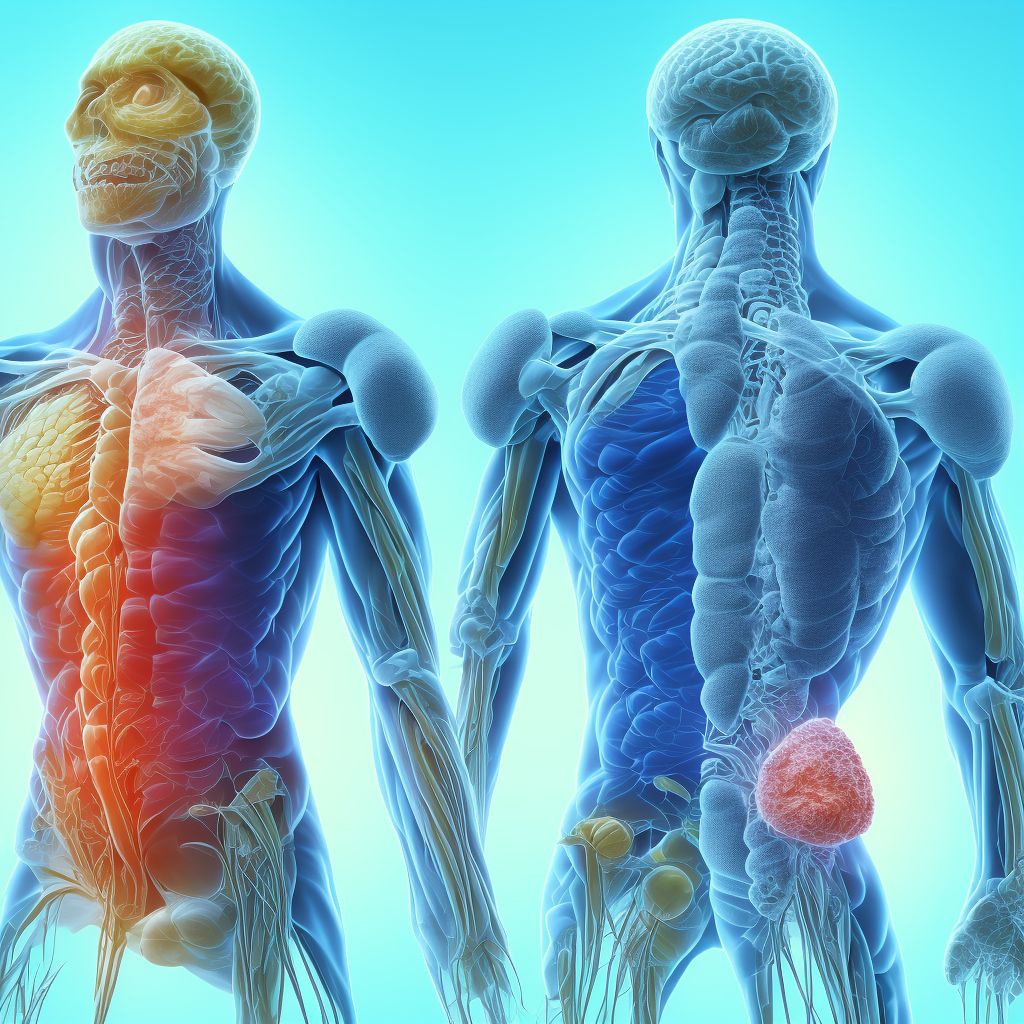 Neuromuscular scoliosis, lumbar region digital illustration