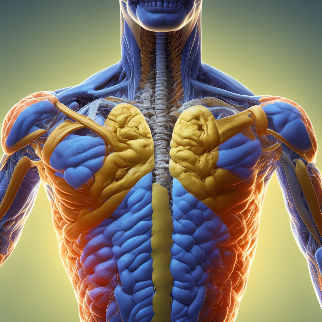 Neuromuscular scoliosis, lumbosacral region digital illustration