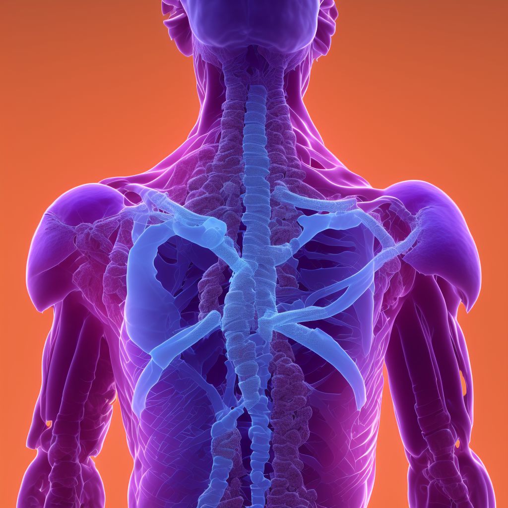 Other secondary scoliosis, cervicothoracic region digital illustration