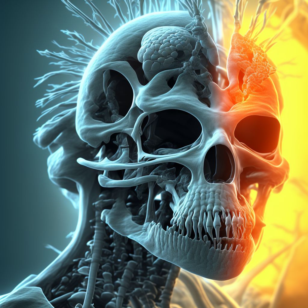 Adult osteochondrosis of spine, cervical region digital illustration