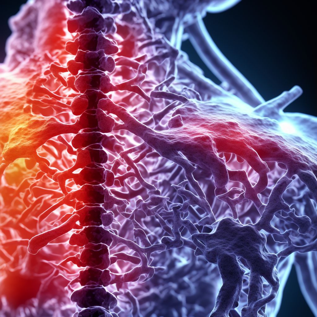 Adult osteochondrosis of spine, cervicothoracic region digital illustration