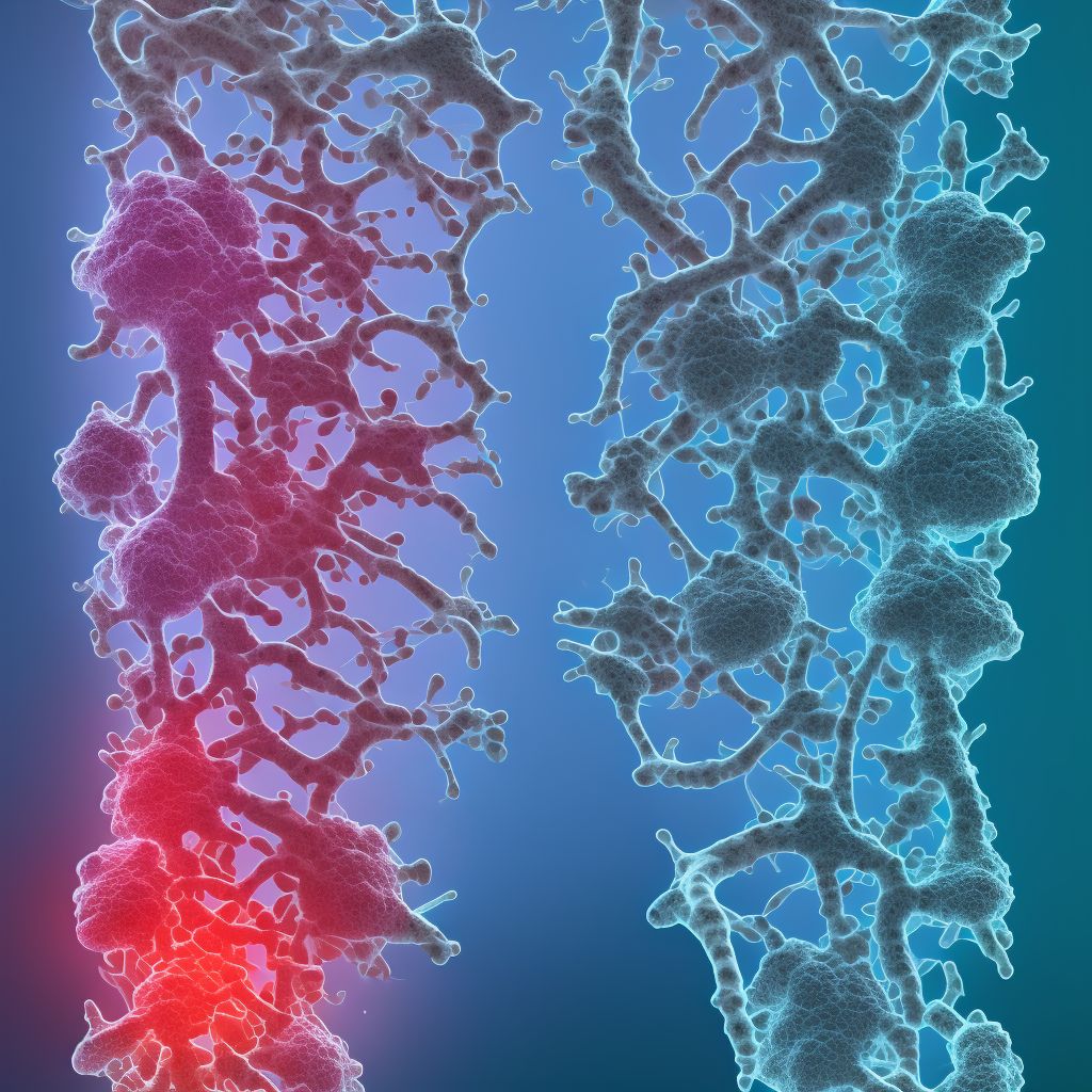 Adult osteochondrosis of spine, sacral and sacrococcygeal region digital illustration