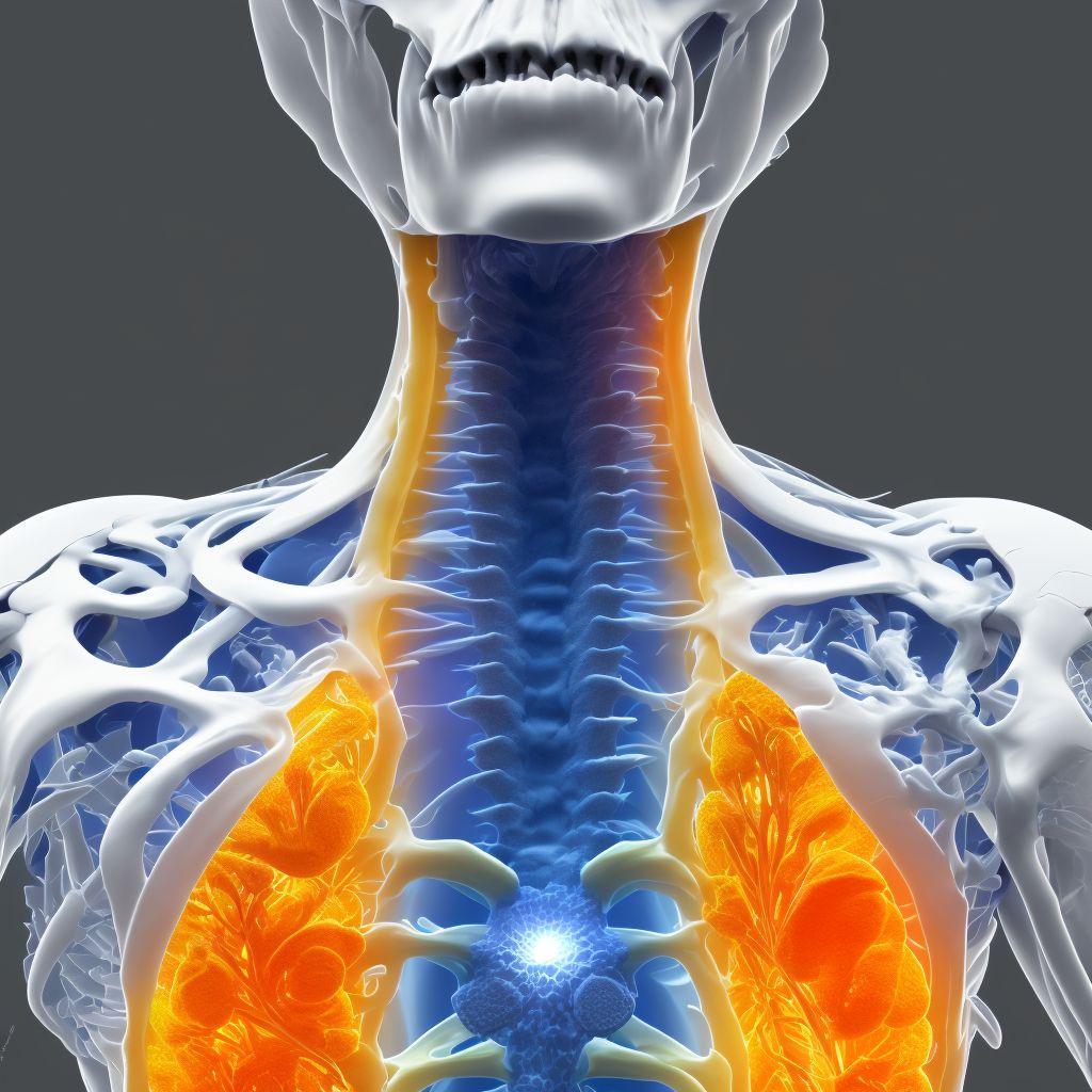 Spondylolisthesis, cervical region digital illustration