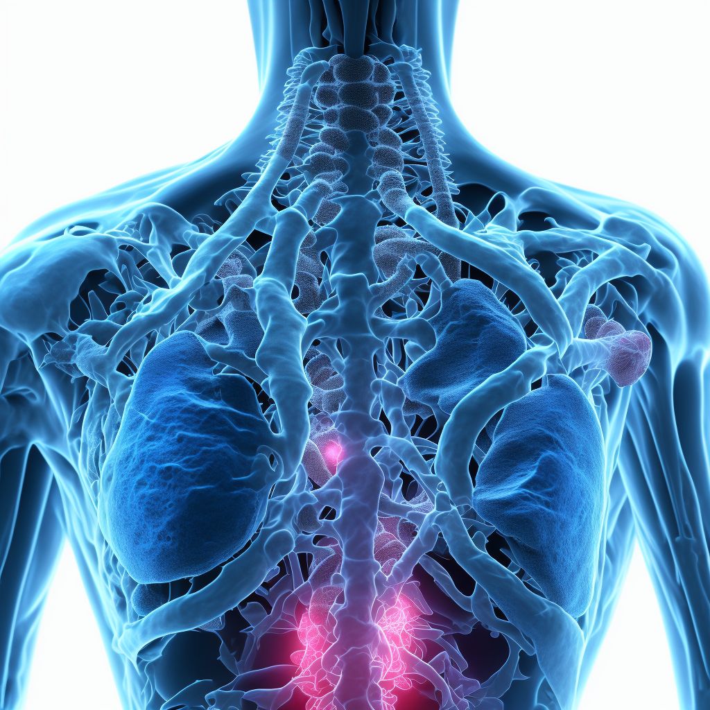 Spondylolisthesis, cervicothoracic region digital illustration