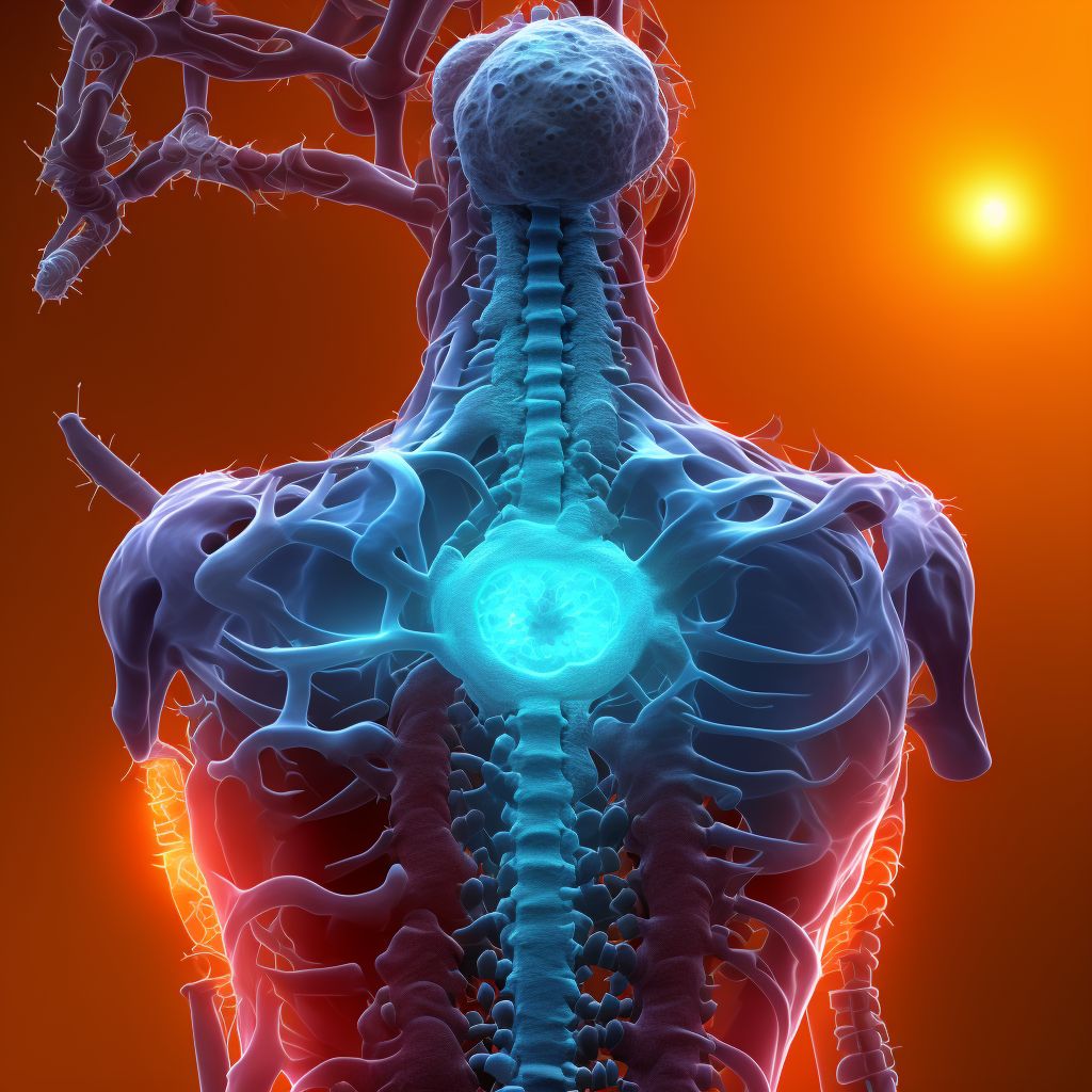 Spondylolisthesis, thoracolumbar region digital illustration