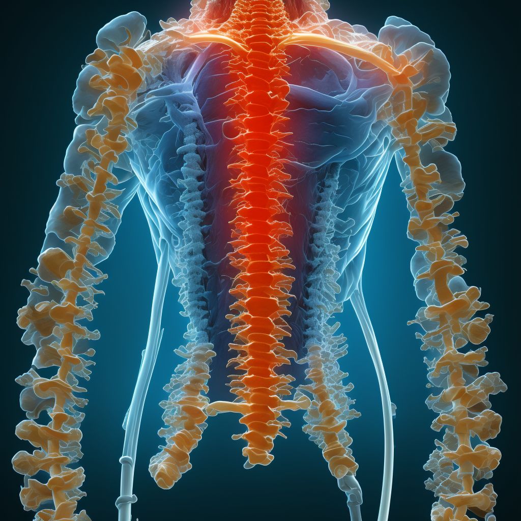 Fusion of spine, thoracic region digital illustration