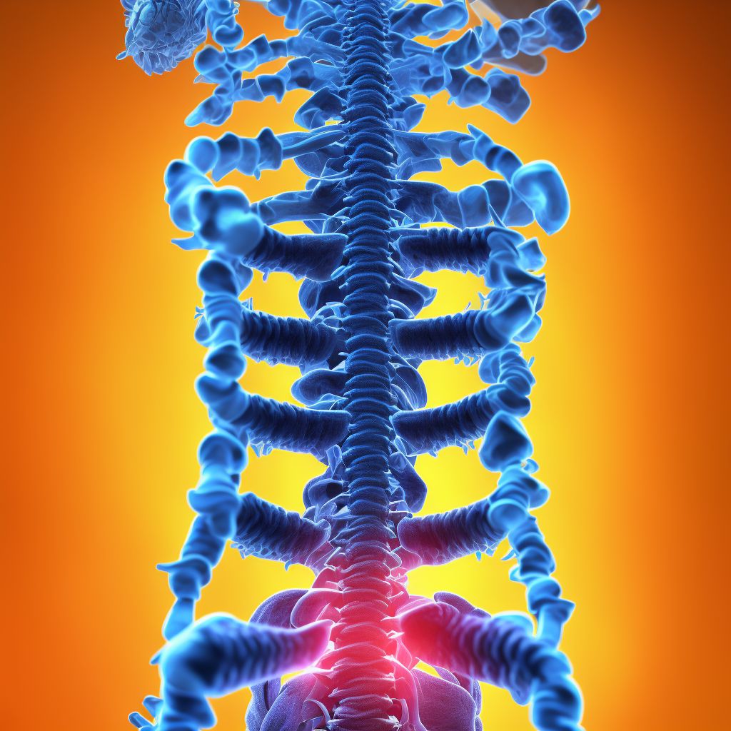 Fusion of spine, thoracolumbar region digital illustration