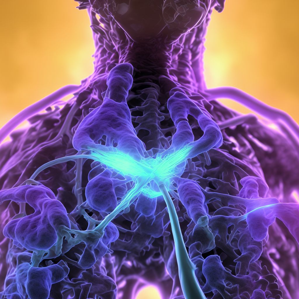 Non-radiographic axial spondyloarthritis of cervicothoracic region digital illustration