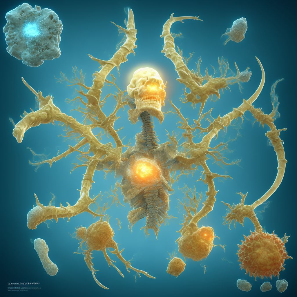 Osteomyelitis of vertebra, occipito-atlanto-axial region digital illustration