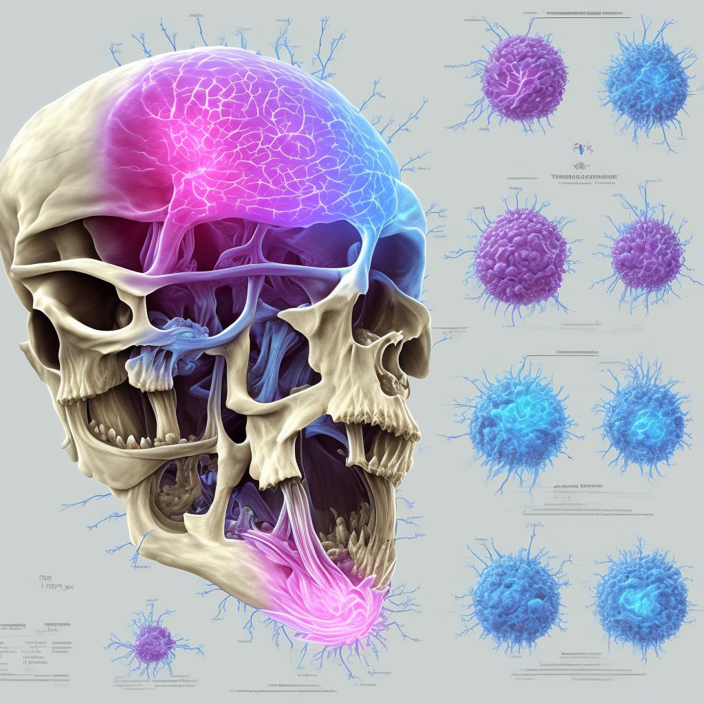 Osteomyelitis of vertebra, thoracic region digital illustration