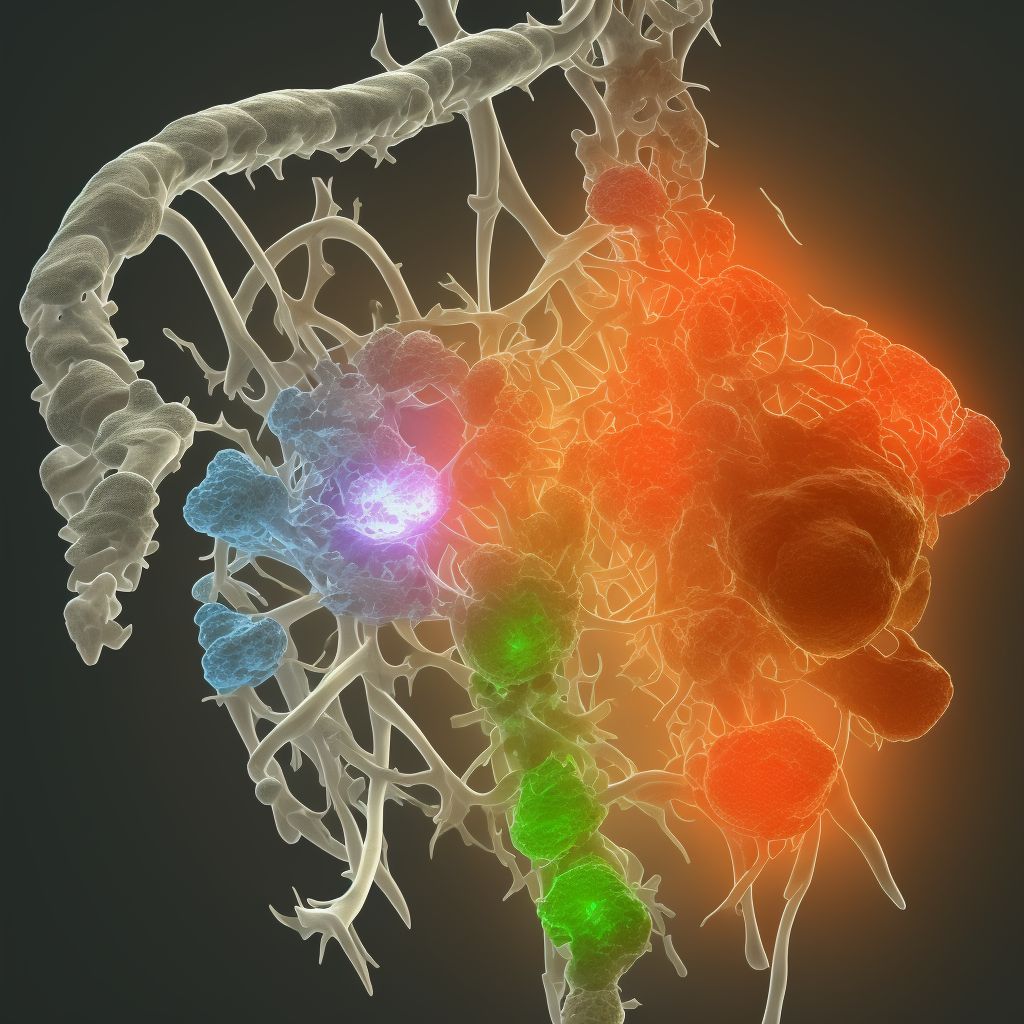 Osteomyelitis of vertebra, lumbosacral region digital illustration