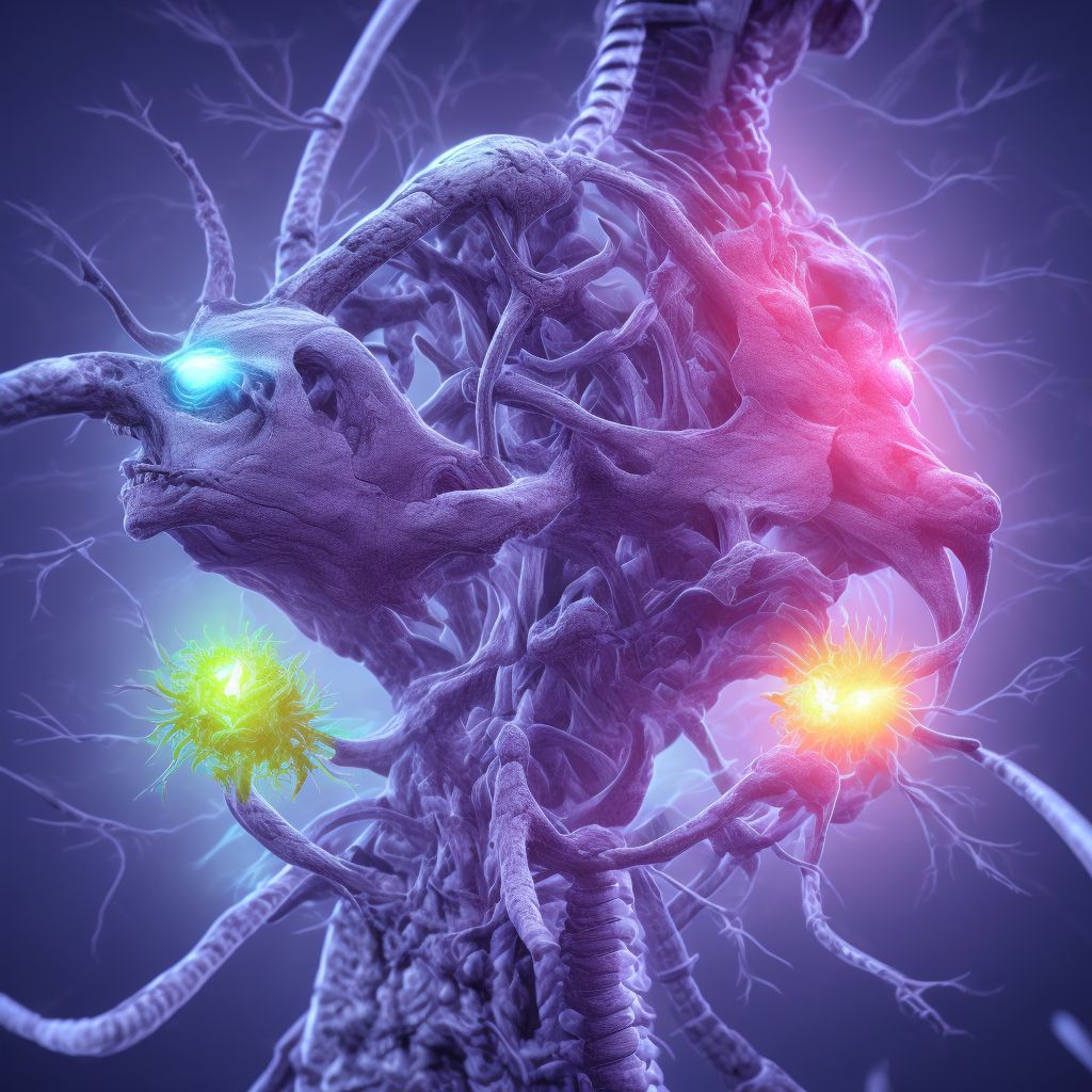 Anterior spinal artery compression syndromes, occipito-atlanto-axial region digital illustration