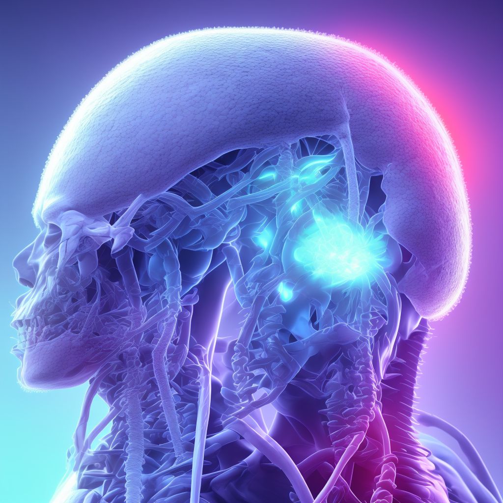 Anterior spinal artery compression syndromes, cervical region digital illustration