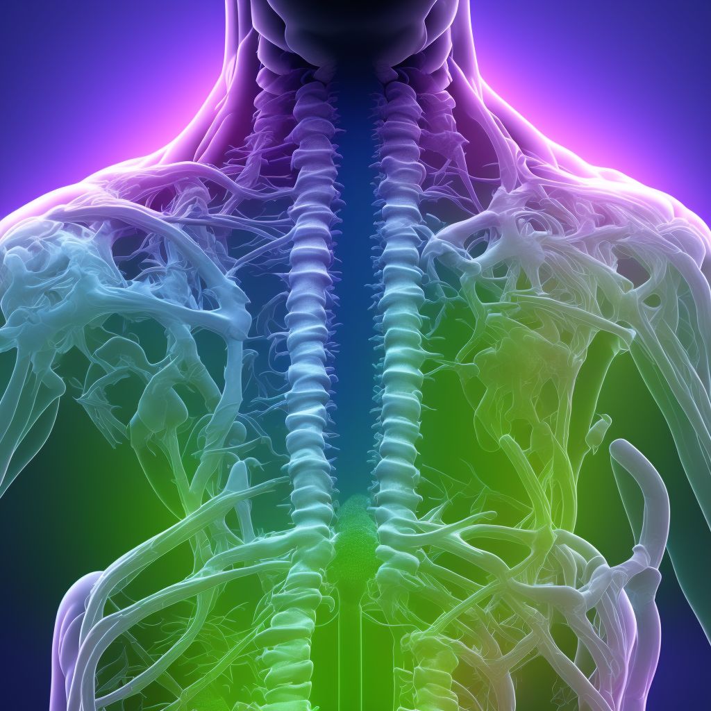 Anterior spinal artery compression syndromes, cervicothoracic region digital illustration