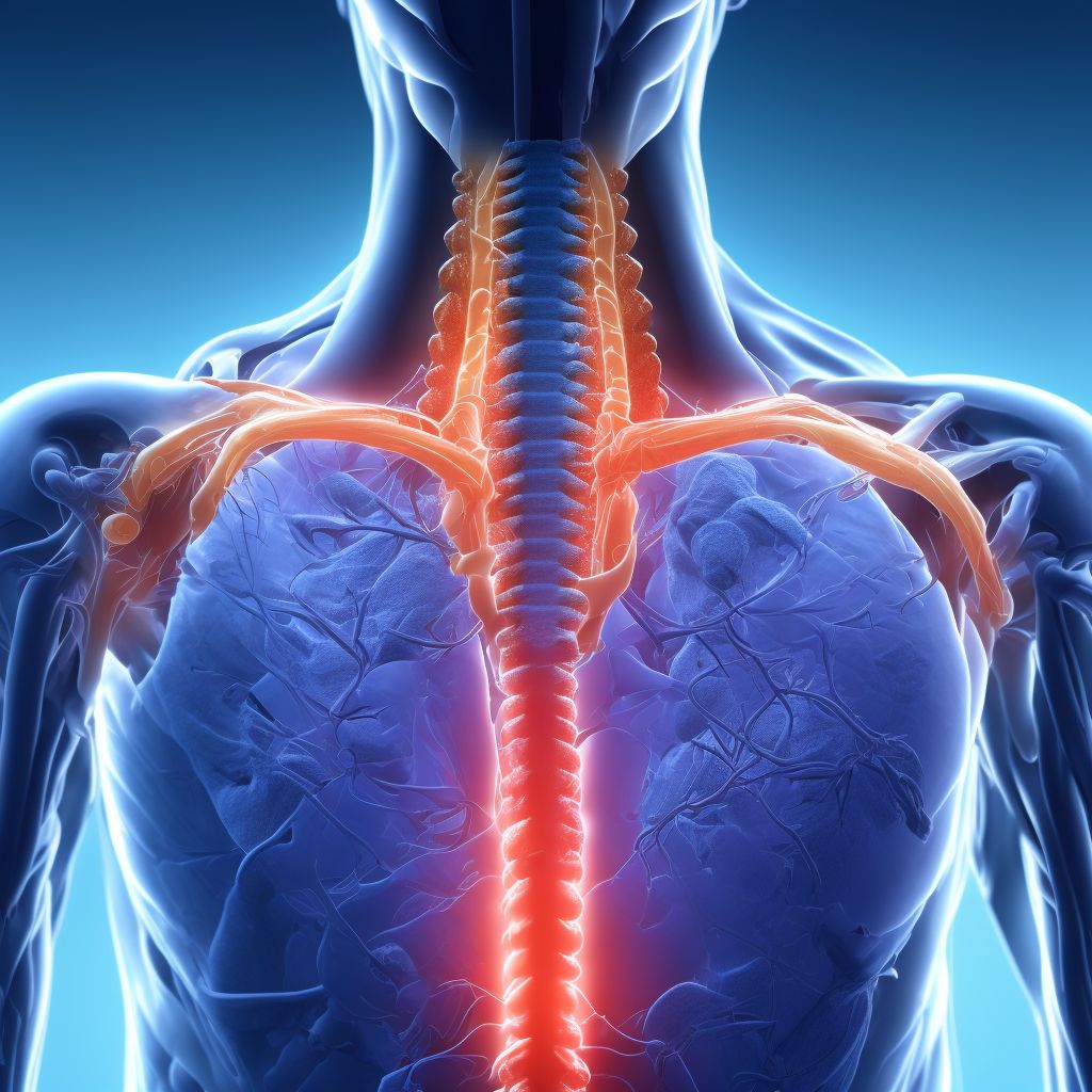 Anterior spinal artery compression syndromes, thoracic region digital illustration