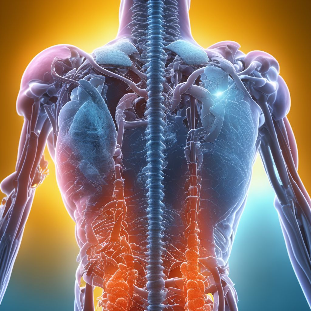 Anterior spinal artery compression syndromes, thoracolumbar region digital illustration