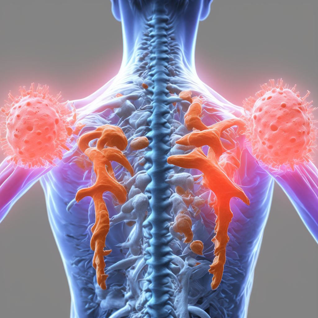 Other spondylosis with myelopathy, thoracolumbar region digital illustration