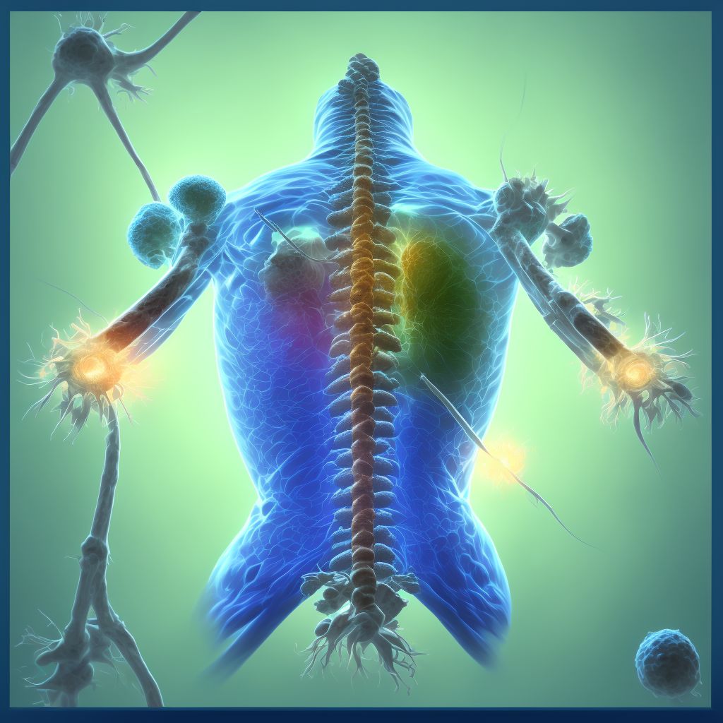 Other spondylosis with radiculopathy, thoracic region digital illustration