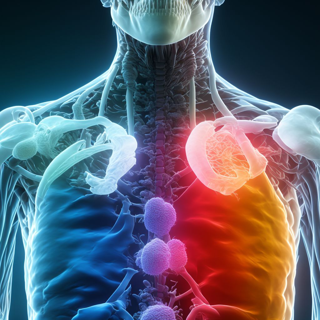 Spondylosis without myelopathy or radiculopathy, thoracic region digital illustration