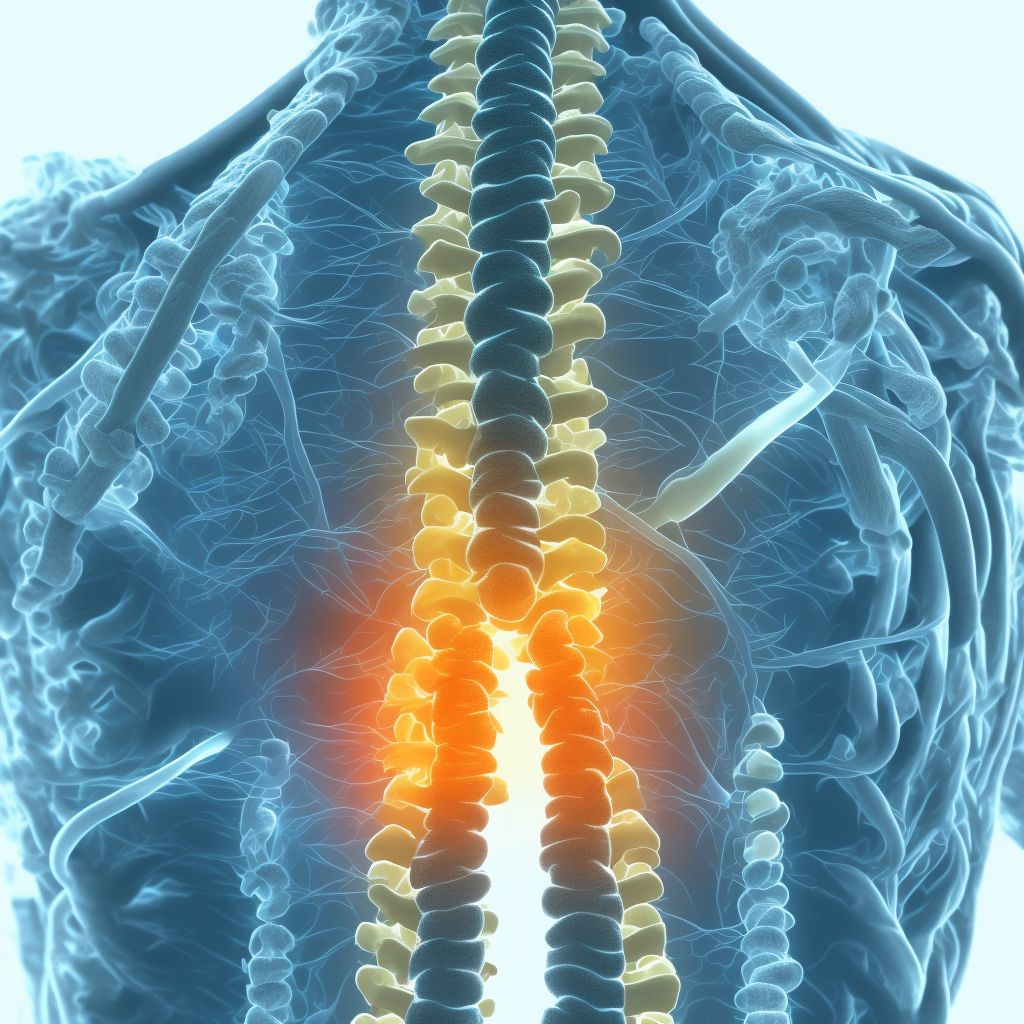 Spinal stenosis, lumbar region with neurogenic claudication digital illustration