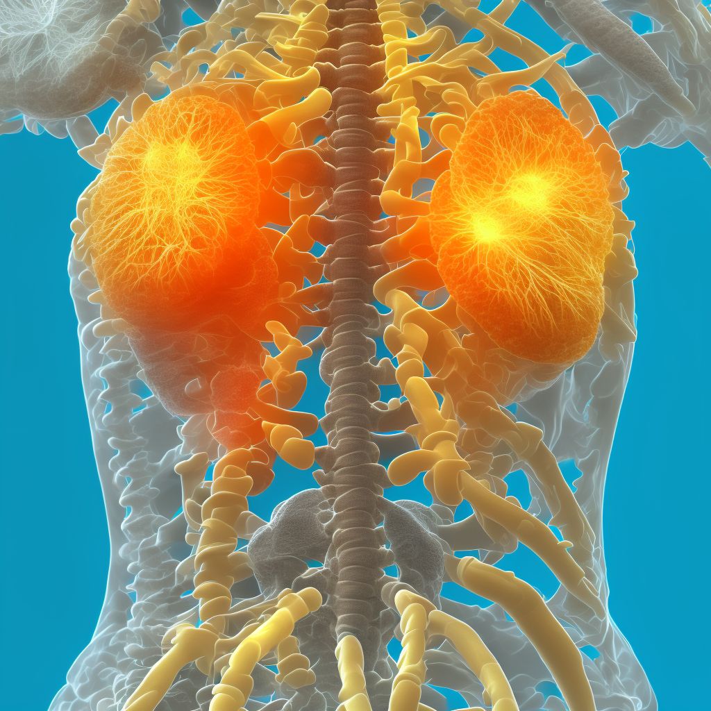 Spinal stenosis, sacral and sacrococcygeal region digital illustration