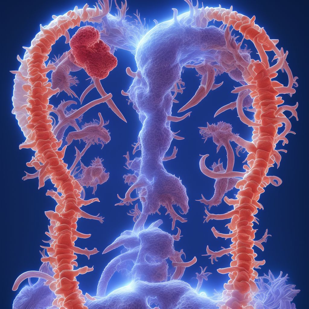 Kissing spine, occipito-atlanto-axial region digital illustration