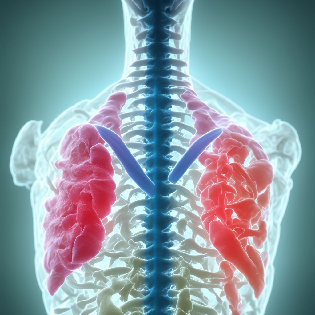 Kissing spine, thoracic region digital illustration