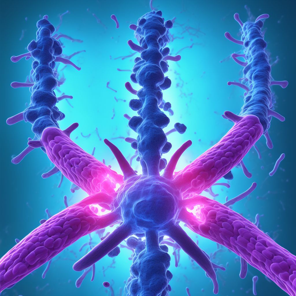 Traumatic spondylopathy, thoracolumbar region digital illustration