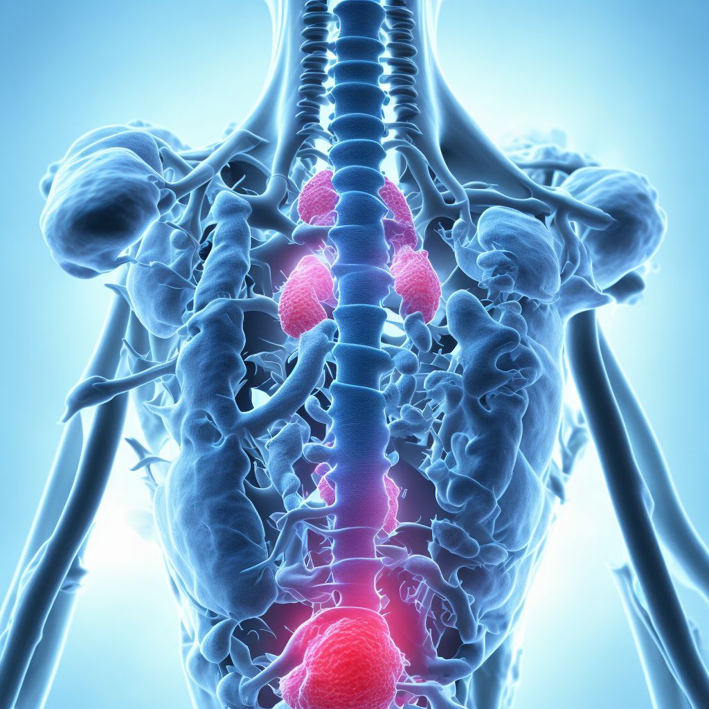 Traumatic spondylopathy, sacral and sacrococcygeal region digital illustration