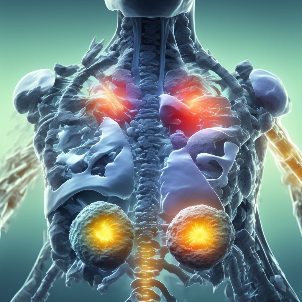 Fatigue fracture of vertebra, thoracolumbar region, sequela of fracture digital illustration