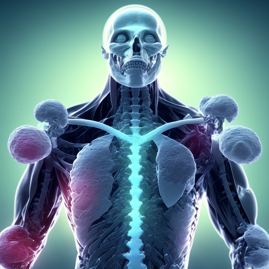 Fatigue fracture of vertebra, lumbosacral region, initial encounter for fracture digital illustration