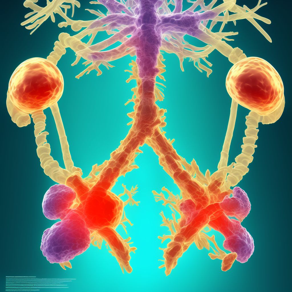 Fatigue fracture of vertebra, lumbosacral region, sequela of fracture digital illustration