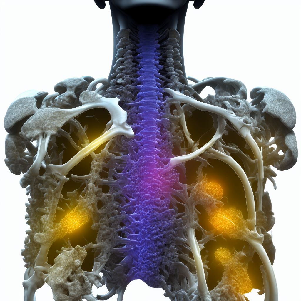 Collapsed vertebra, not elsewhere classified, cervical region, sequela of fracture digital illustration