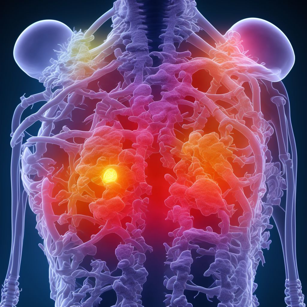 Collapsed vertebra, not elsewhere classified, cervicothoracic region, subsequent encounter for fracture with routine healing digital illustration