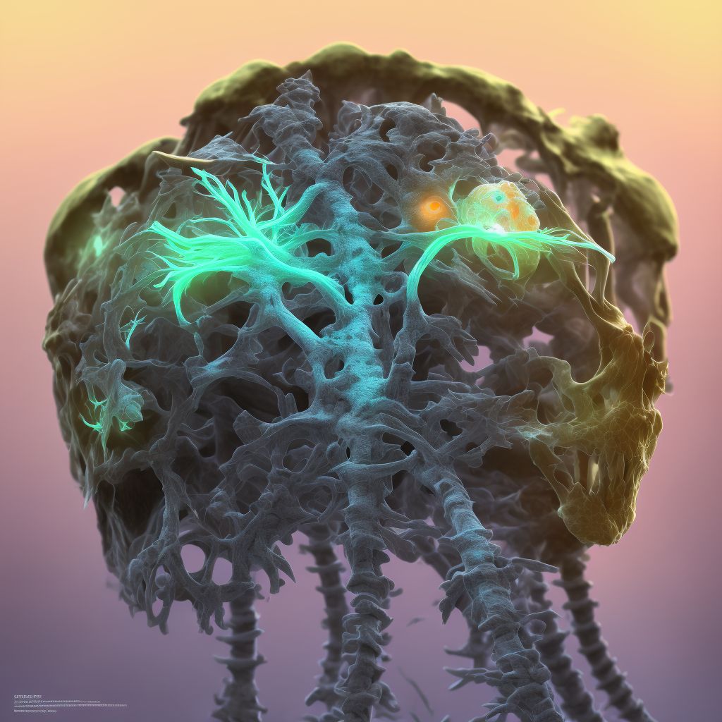 Collapsed vertebra, not elsewhere classified, thoracic region, initial encounter for fracture digital illustration