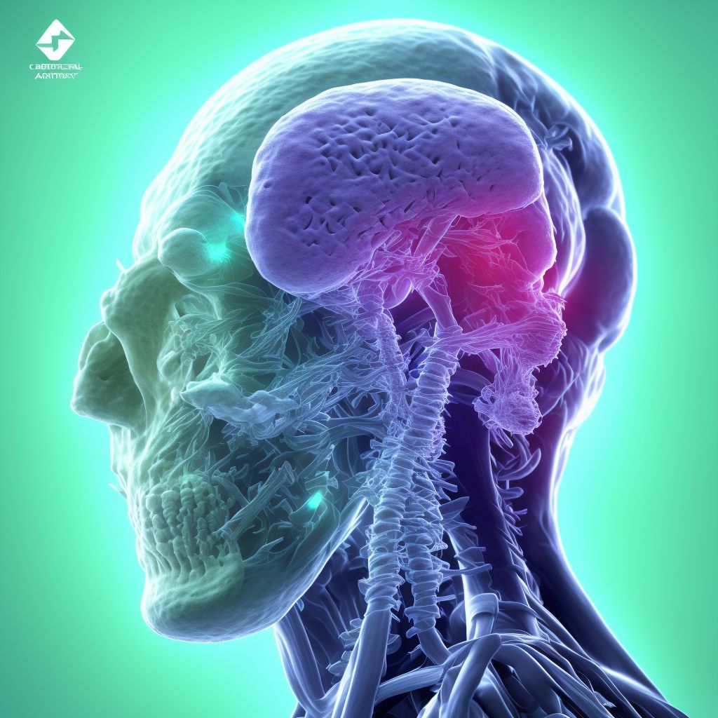 Cervical disc disorder with radiculopathy, mid-cervical region digital illustration