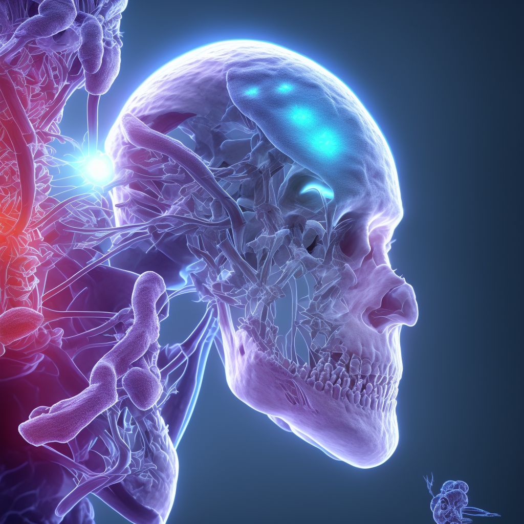 Other cervical disc displacement, high cervical region digital illustration