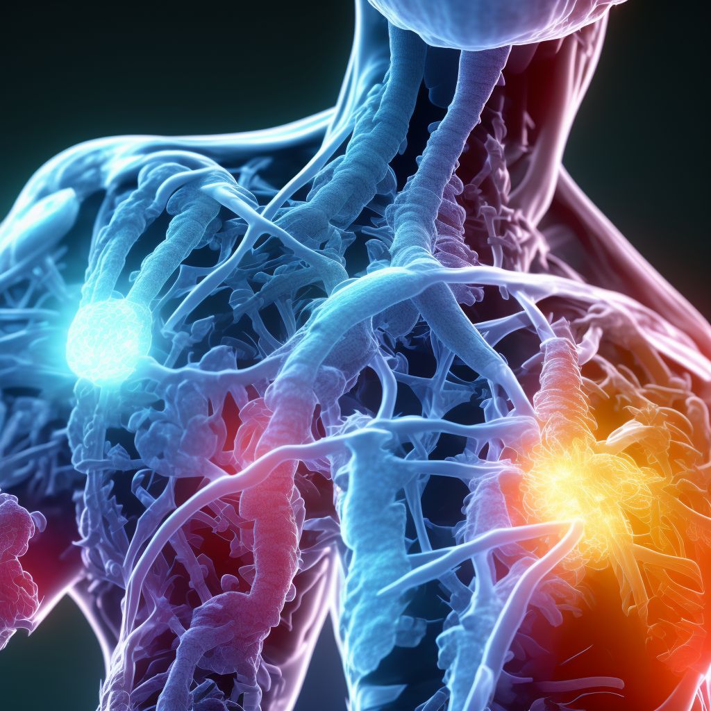 Other cervical disc displacement, cervicothoracic region digital illustration