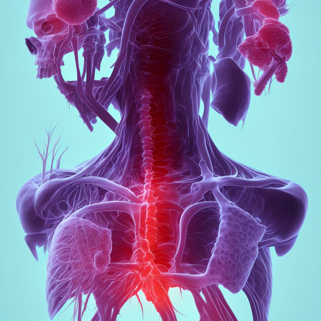 Intervertebral annulus fibrosus defect, lumbar region, unspecified size digital illustration