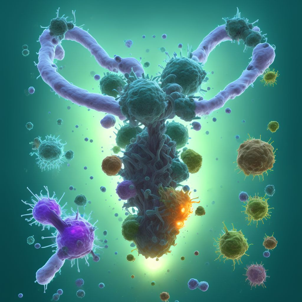 Infective myositis, left shoulder digital illustration