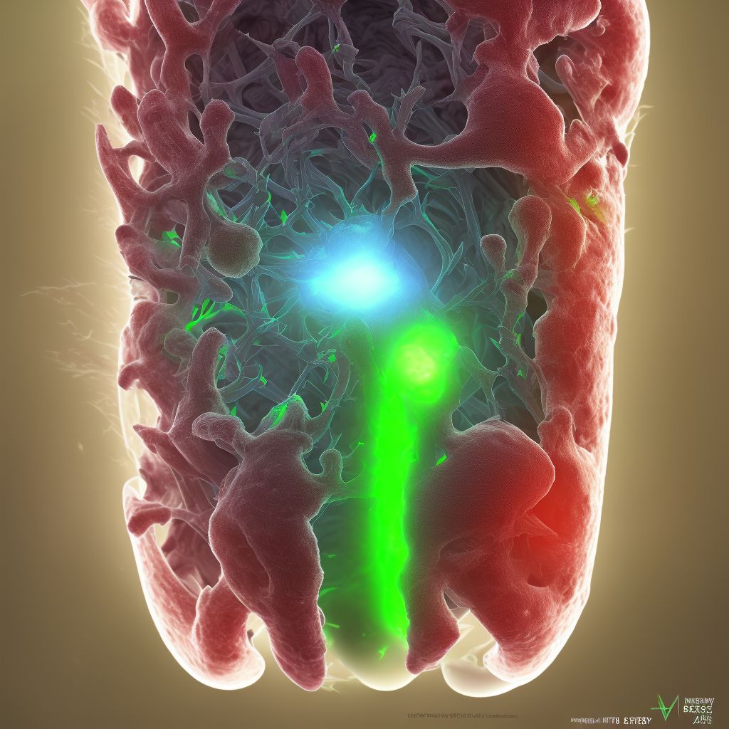 Abscess of tendon sheath, left thigh digital illustration