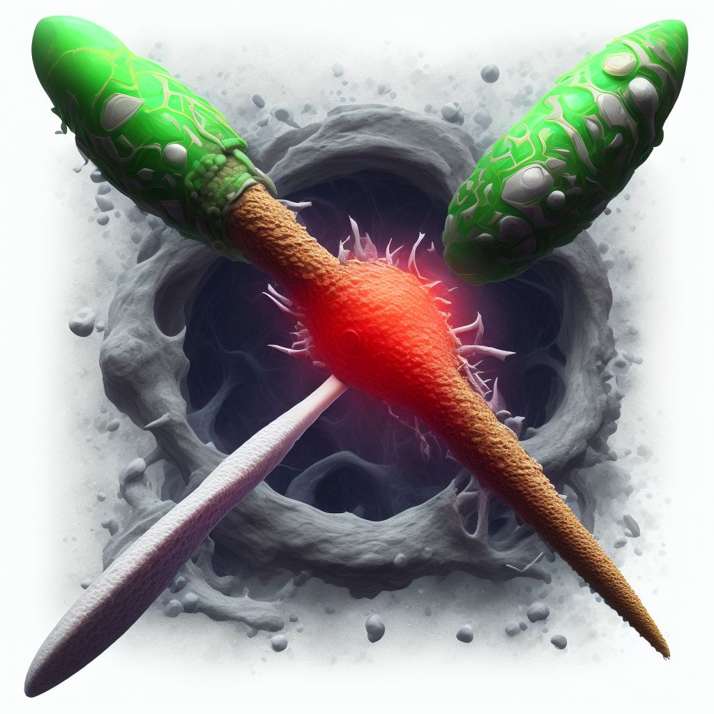 Abscess of tendon sheath, left lower leg digital illustration