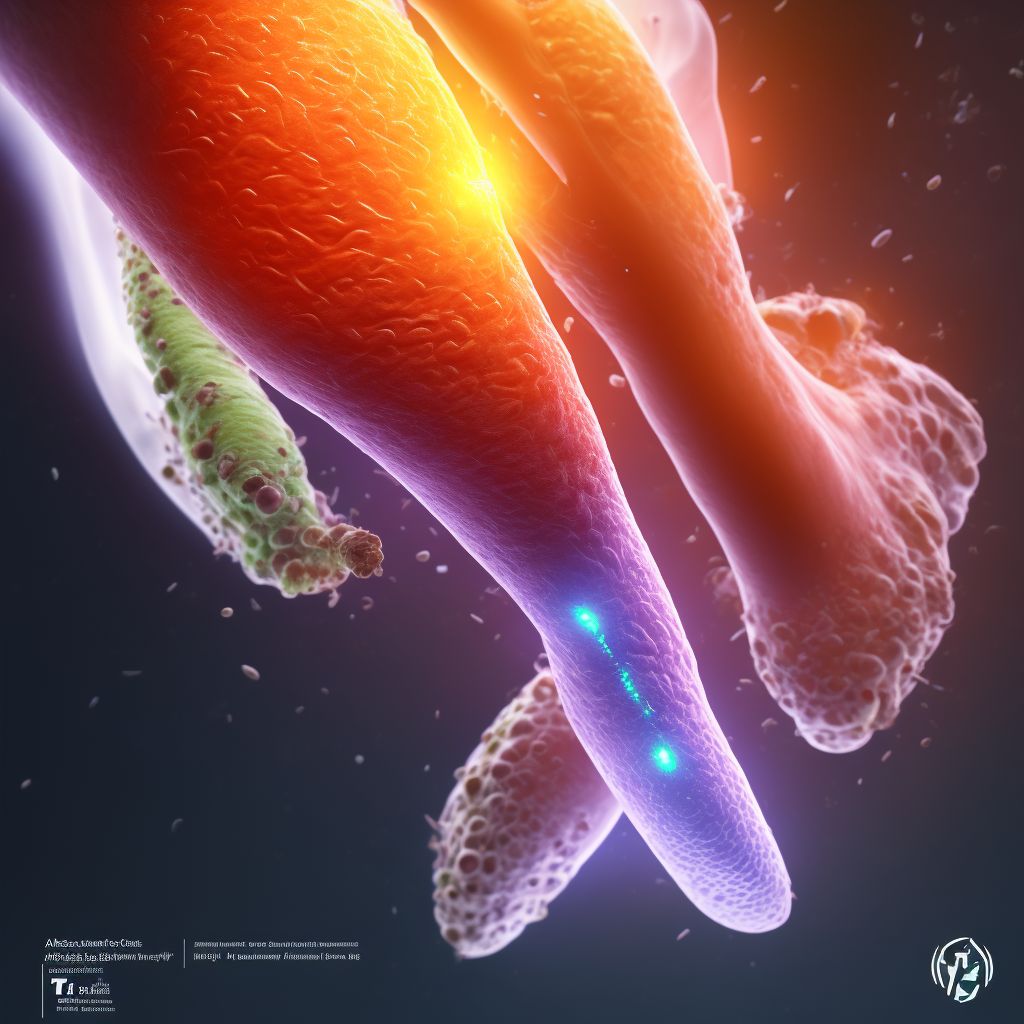 Abscess of tendon sheath, left ankle and foot digital illustration