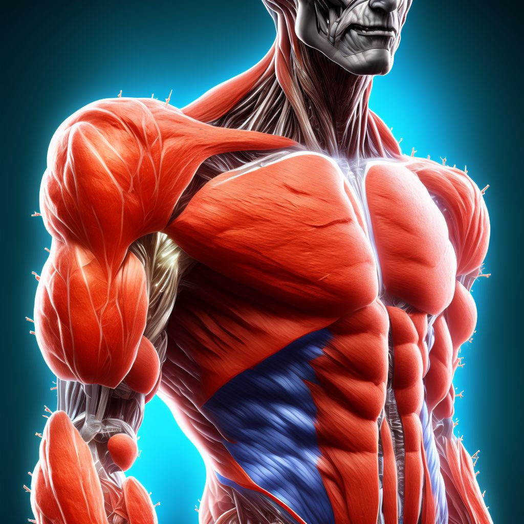 Synovial hypertrophy, not elsewhere classified, left upper arm digital illustration