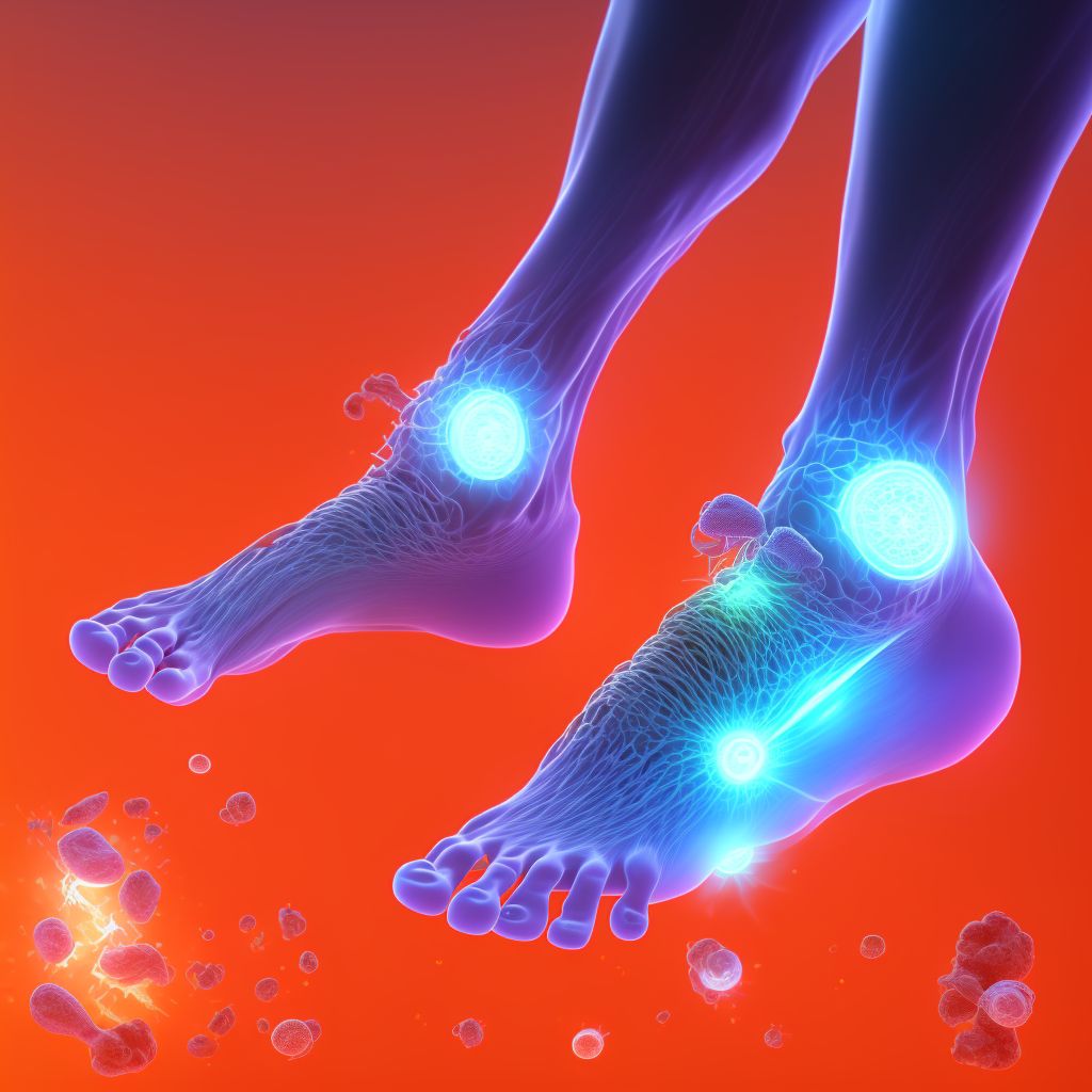 Transient synovitis, left ankle and foot digital illustration