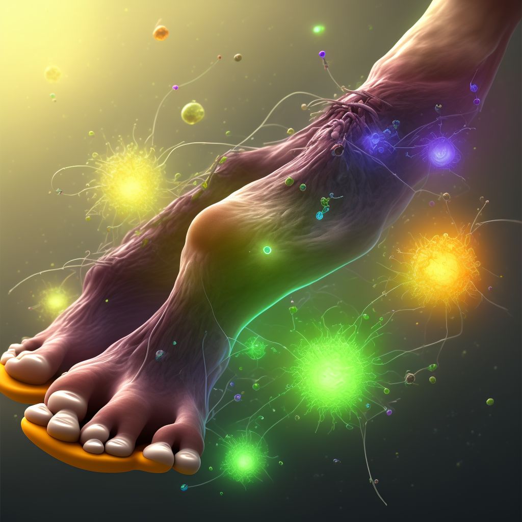 Ganglion, left ankle and foot digital illustration